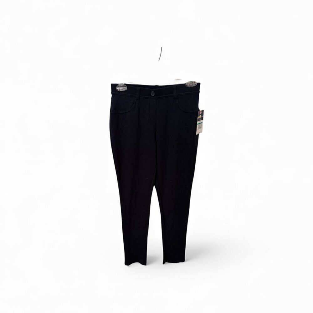 Izod Girls 16 Jeggings Black Knit Approved Schoolwear Comfy Elastic Waist NEW - Picture 2 of 5